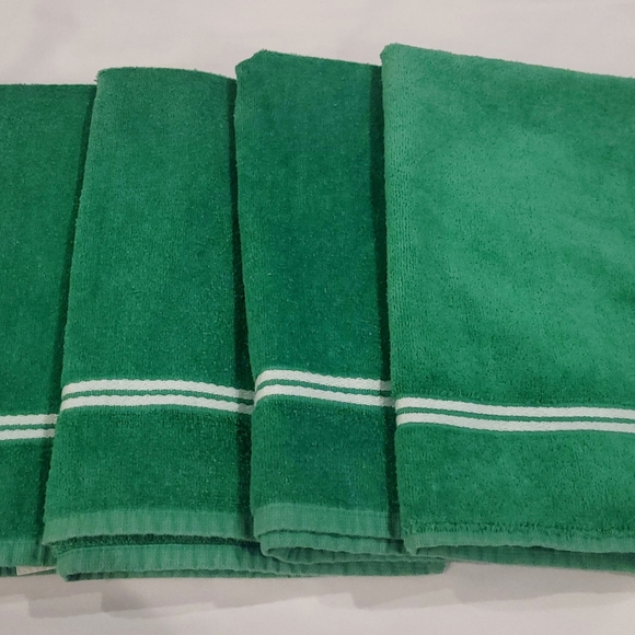 TASTEMAKER Bath Vintage Tastemaker 4 Hand Towels Made In Usa Green